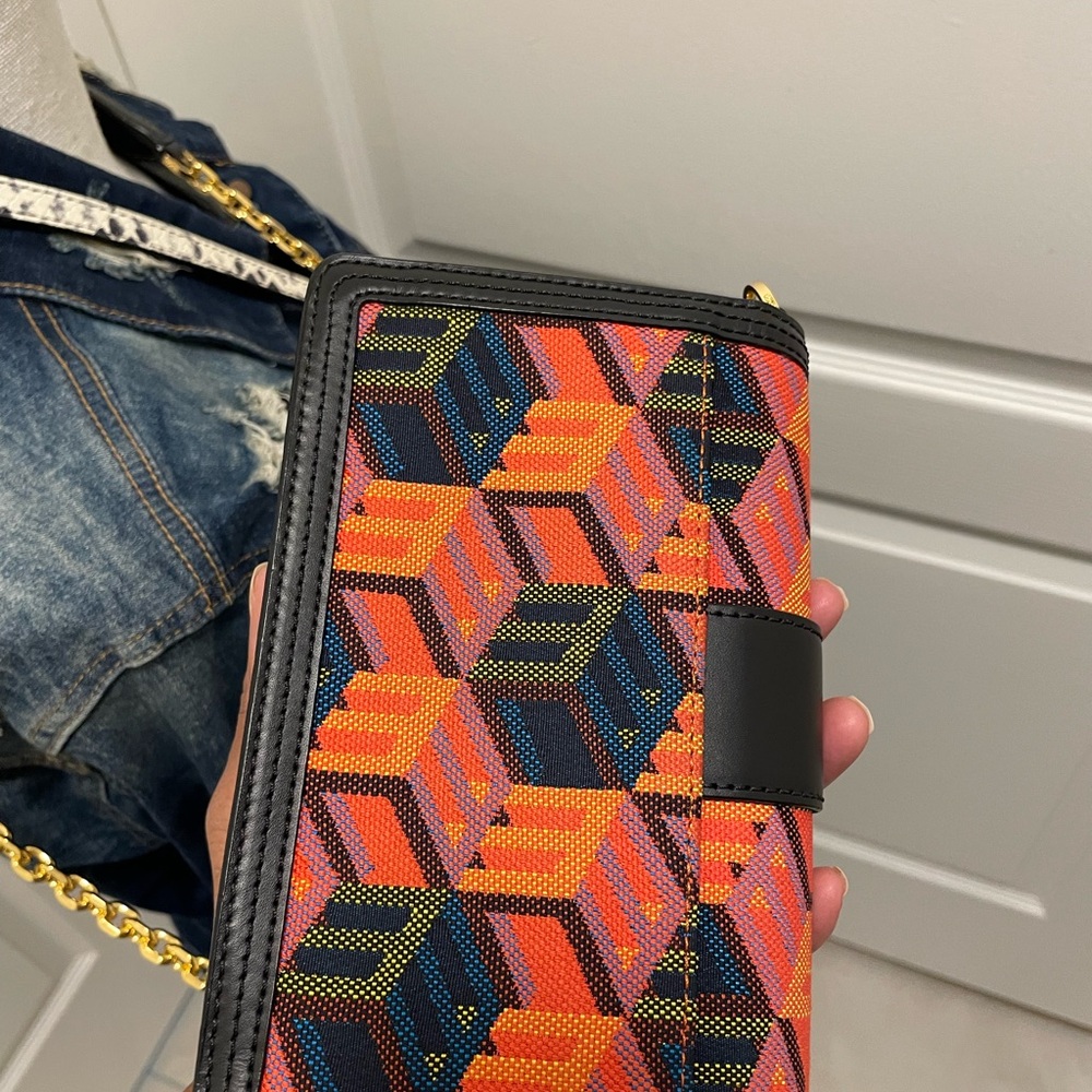 MCM Gretl Cubic Logo Jacquard/Leather Crossbody - Picture 4 of 11